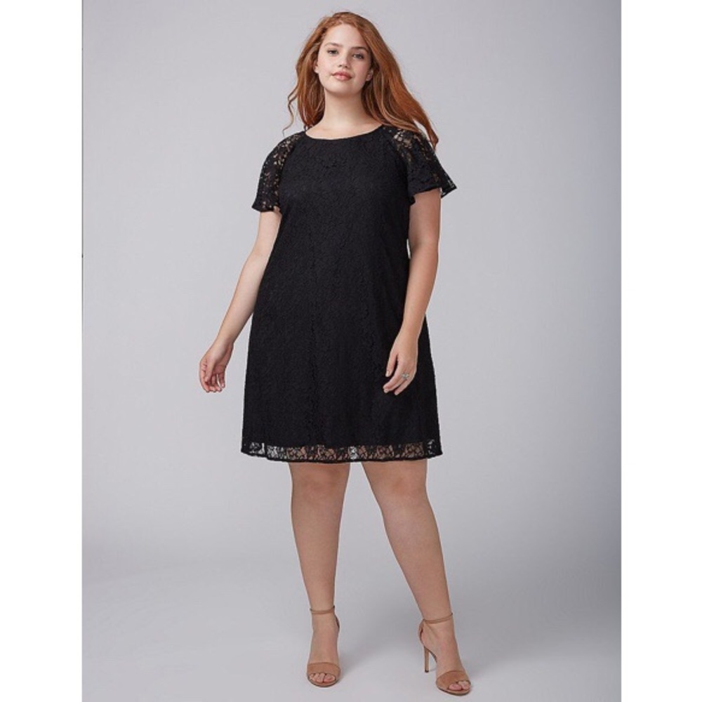 Lane Bryant Flutter-Sleeve Lace Swing Dress NWOT